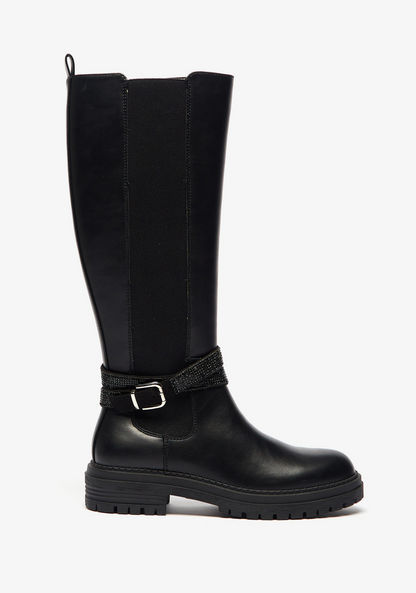 Haadana Knee Length Boots with Block Heels-Women%27s Boots-image-0
