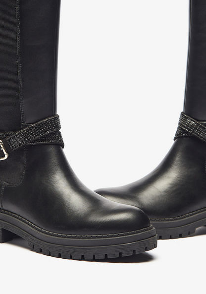 Haadana Knee Length Boots with Block Heels-Women%27s Boots-image-5