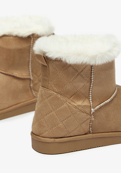 Missy Quilted Slip-On Ankle Boots with Plush Detail-Women%27s Boots-image-2