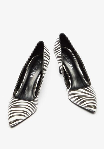 Haadana Animal Print Slip-On Shoes with Stiletto Heels