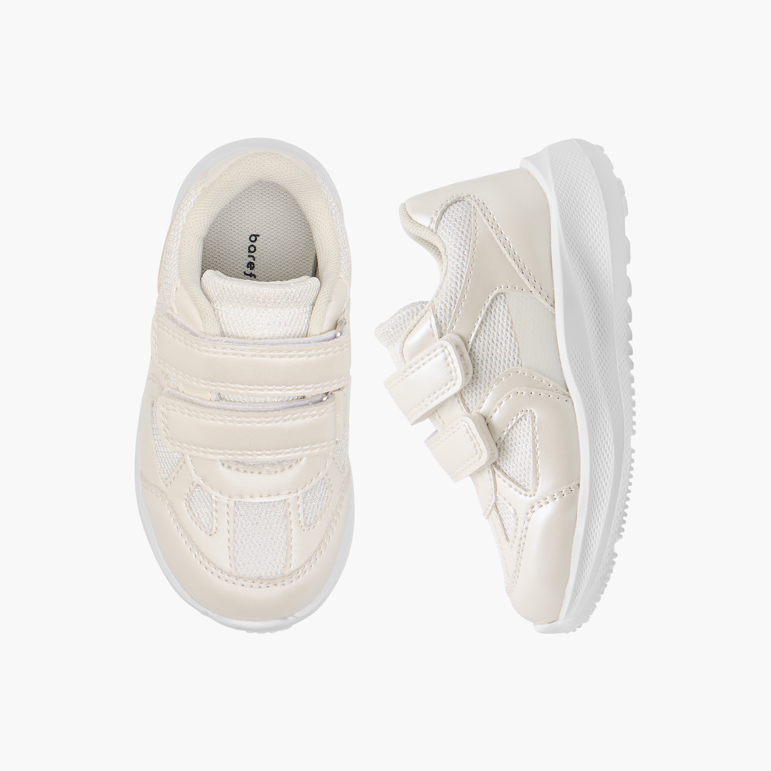 Barefeet Panelled Sneakers with Hook and Loop Closure-girls-shoes-sneakers-image-1