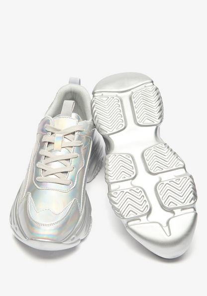 Missy Iridescent Sneakers with Lace-Up Closure-Women%27s Sneakers-image-2