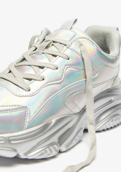 Missy Iridescent Sneakers with Lace-Up Closure-Women%27s Sneakers-image-5