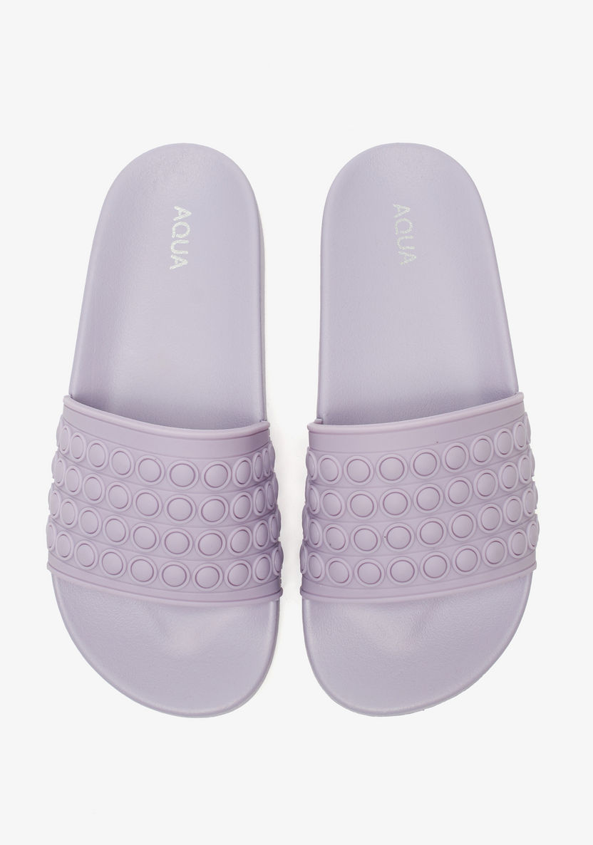 Aqua Textured Slide Slippers-Women%27s Flip Flops & Beach Slippers-image-2