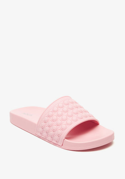 Aqua Textured Slide Slippers-Women%27s Flip Flops & Beach Slippers-image-1