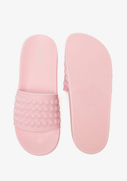 Aqua Textured Slide Slippers-Women%27s Flip Flops & Beach Slippers-image-4