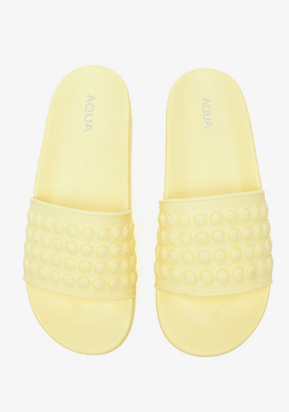 Aqua Textured Slide Slippers-Women%27s Flip Flops & Beach Slippers-image-0