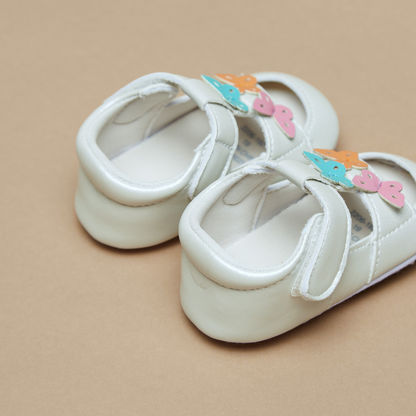 Barefeet Butterfly Applique Booties with Hook and Loop Closure-Baby Girl%27s Booties-image-2