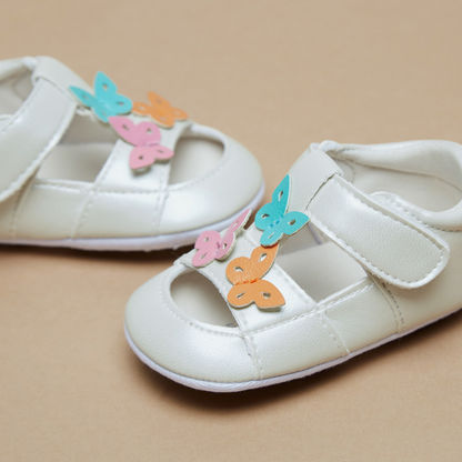 Barefeet Butterfly Applique Booties with Hook and Loop Closure-Baby Girl%27s Booties-image-3