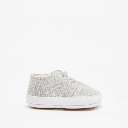 Barefeet Textured Slip-On Booties with Lace Detail-Baby Boy%27s Booties-image-0