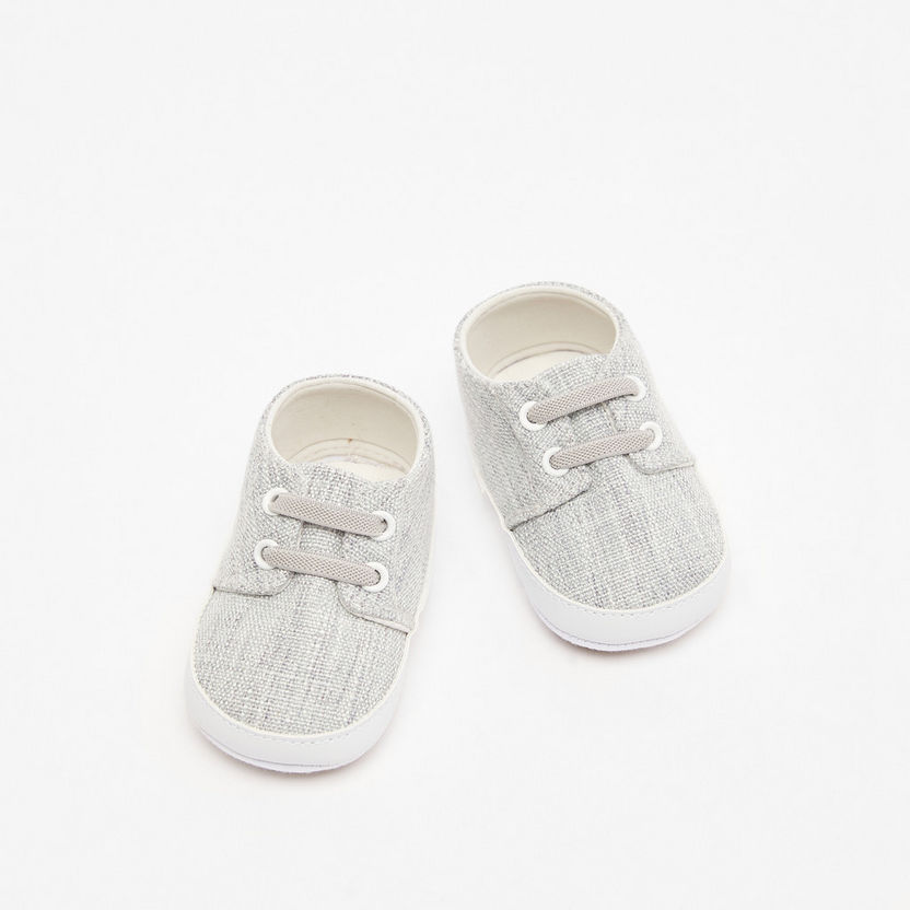 Barefeet Textured Slip-On Booties with Lace Detail-Baby Boy%27s Booties-image-1