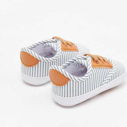 Barefeet Striped Lace-Up Booties-Baby Boy%27s Booties-image-2