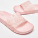 Aqua Floral Print Slide Slippers-Women%27s Flip Flops & Beach Slippers-thumbnail-3