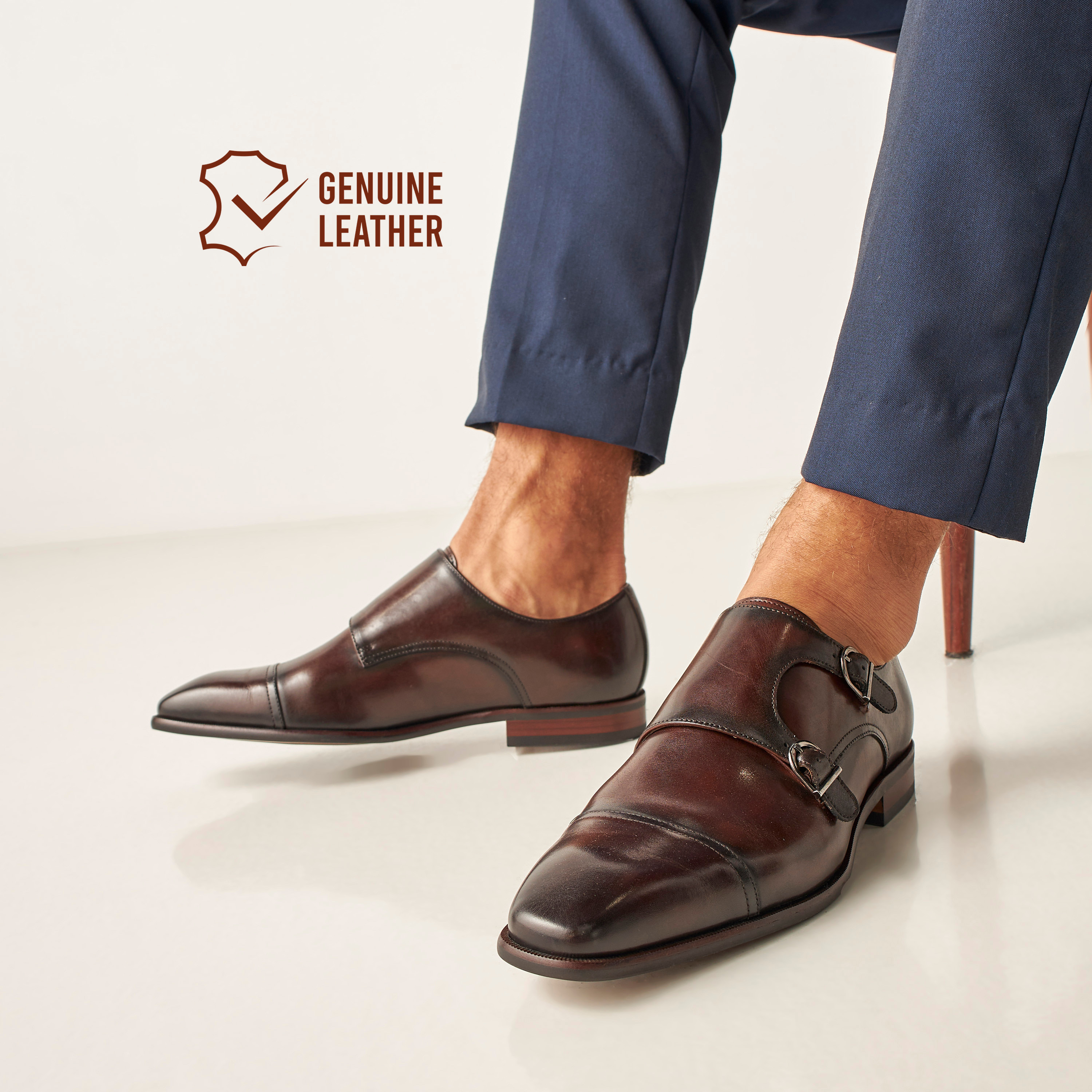 Double monk strap top shoes uae