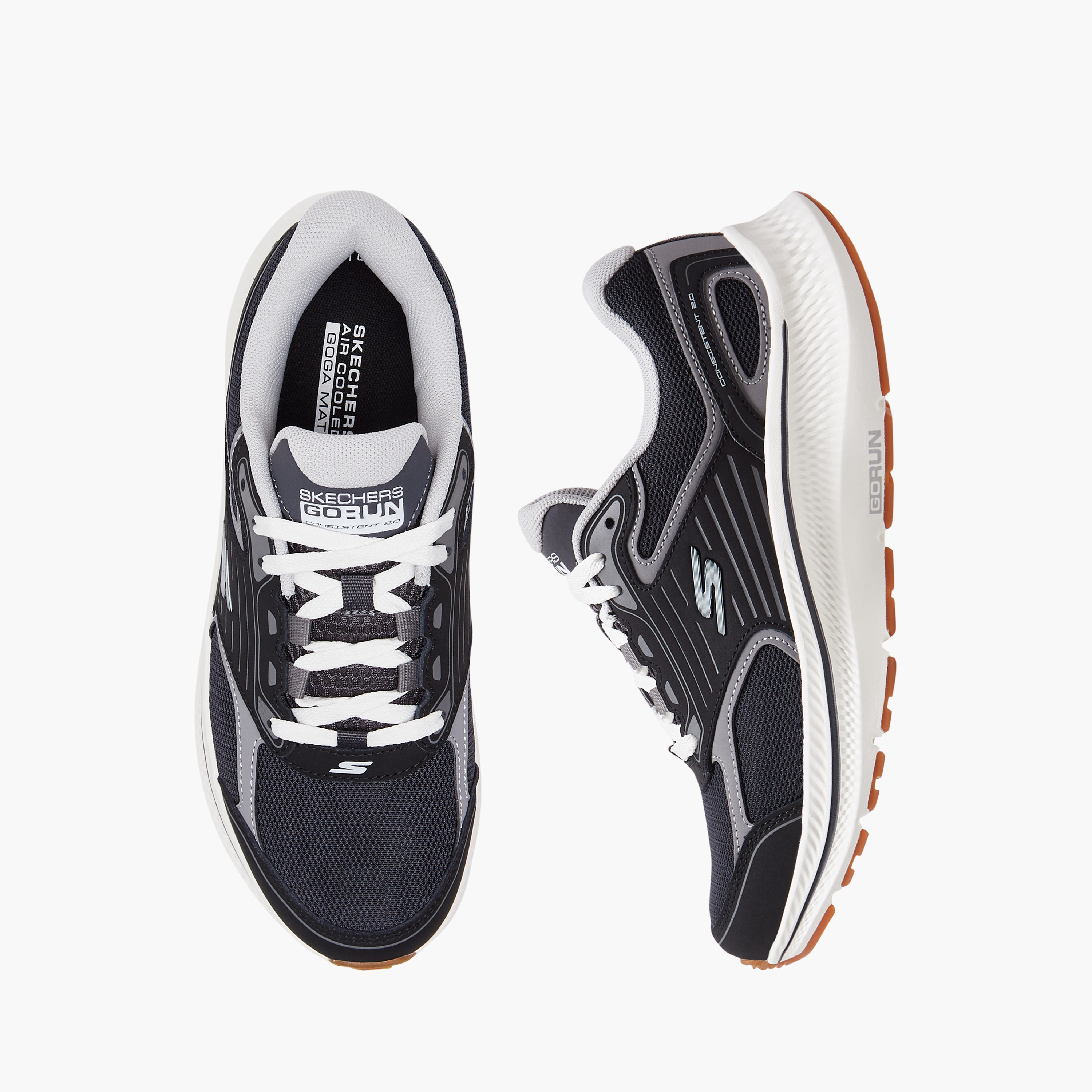 Skechers Go Run Consistent 2.0 Men Air Cooled Goga Mat Running Shoes 220866-BKOR | OE-sports-men-shoes-image-1