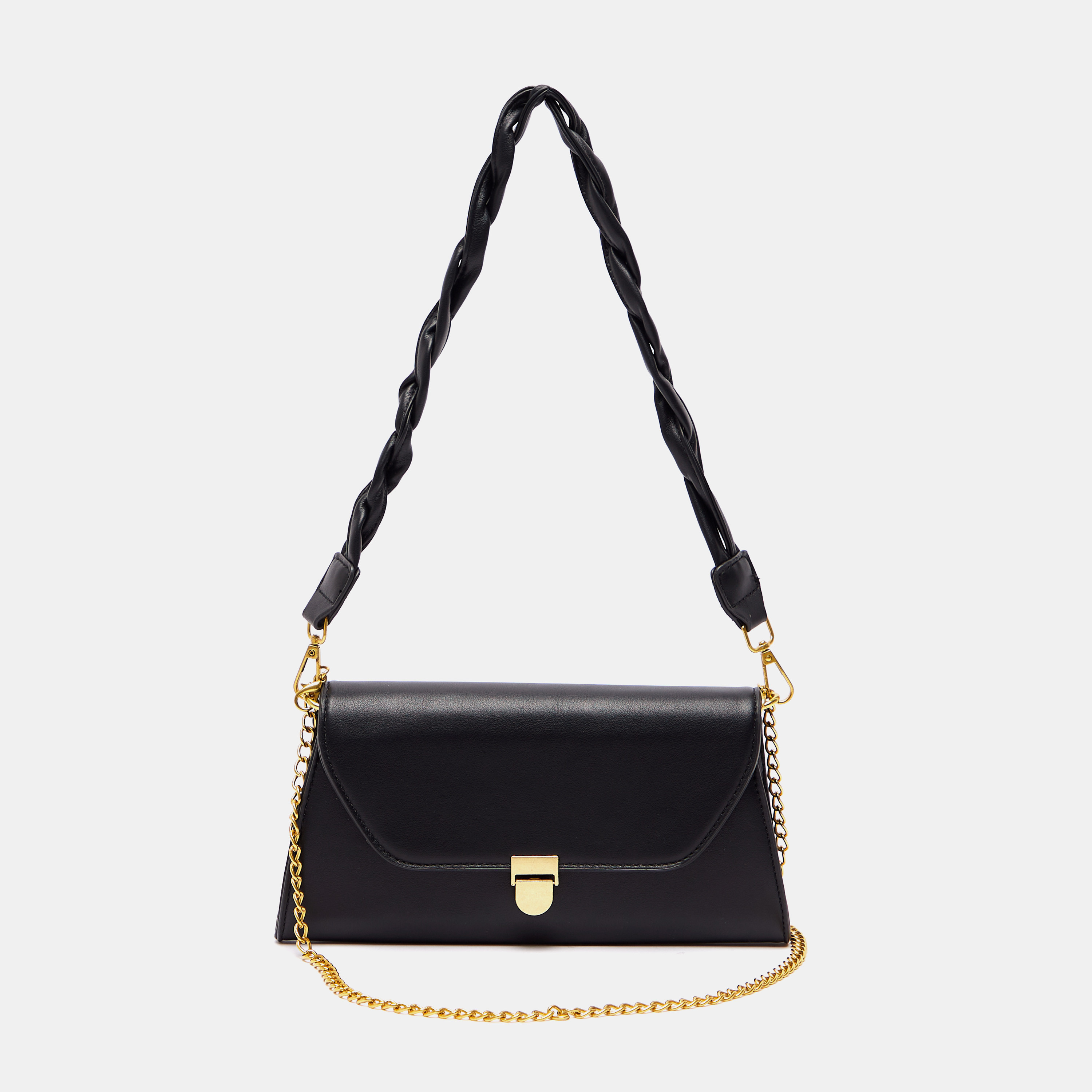 Solid Shoulder Bag with Detachable Strap and Flap Closure-women-bagsandwallets-handbags-image-1