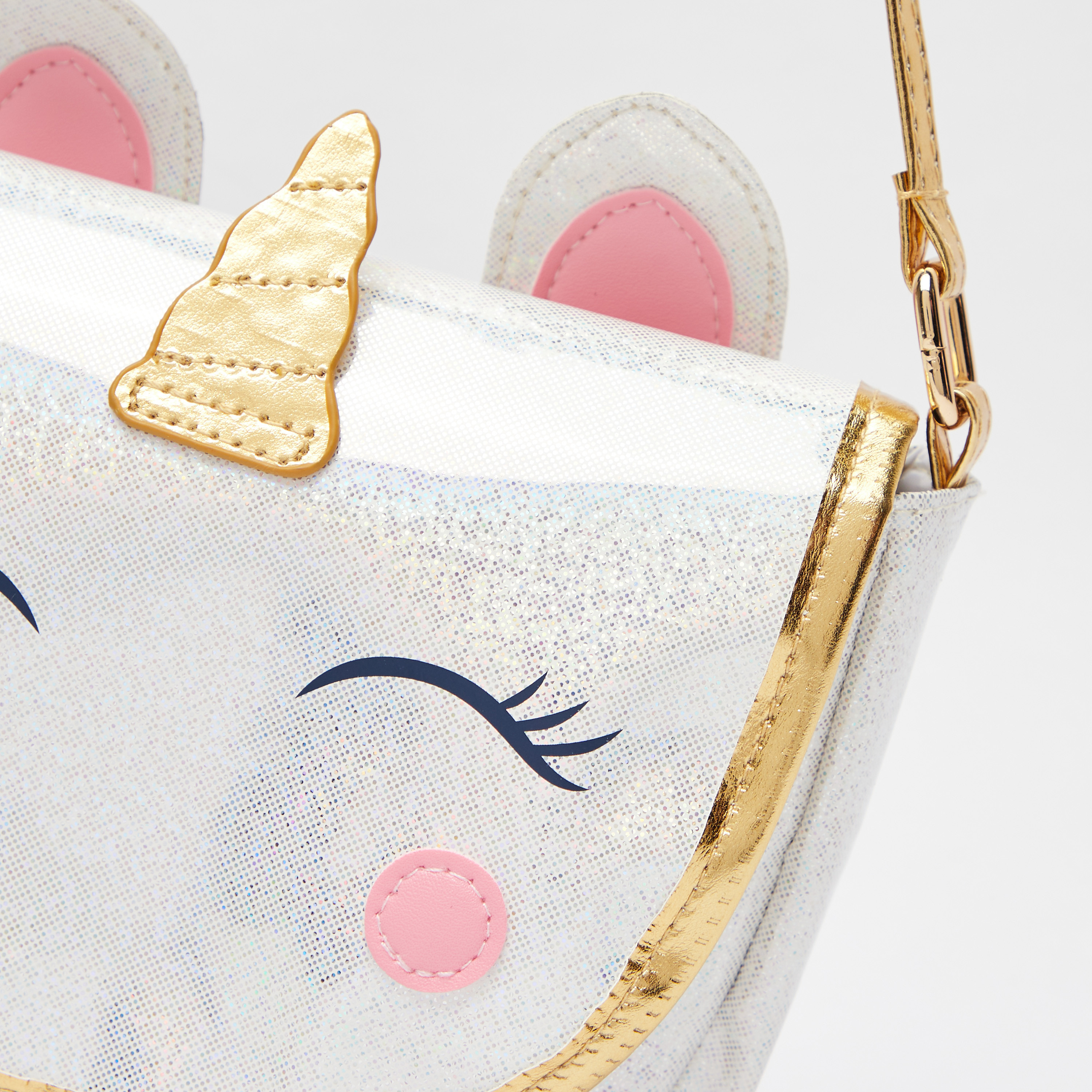 شنطة كروس بودي بتصميم يونيكورن بحزام كتف وطية إغلاق-girls-accessories-bags-image-3