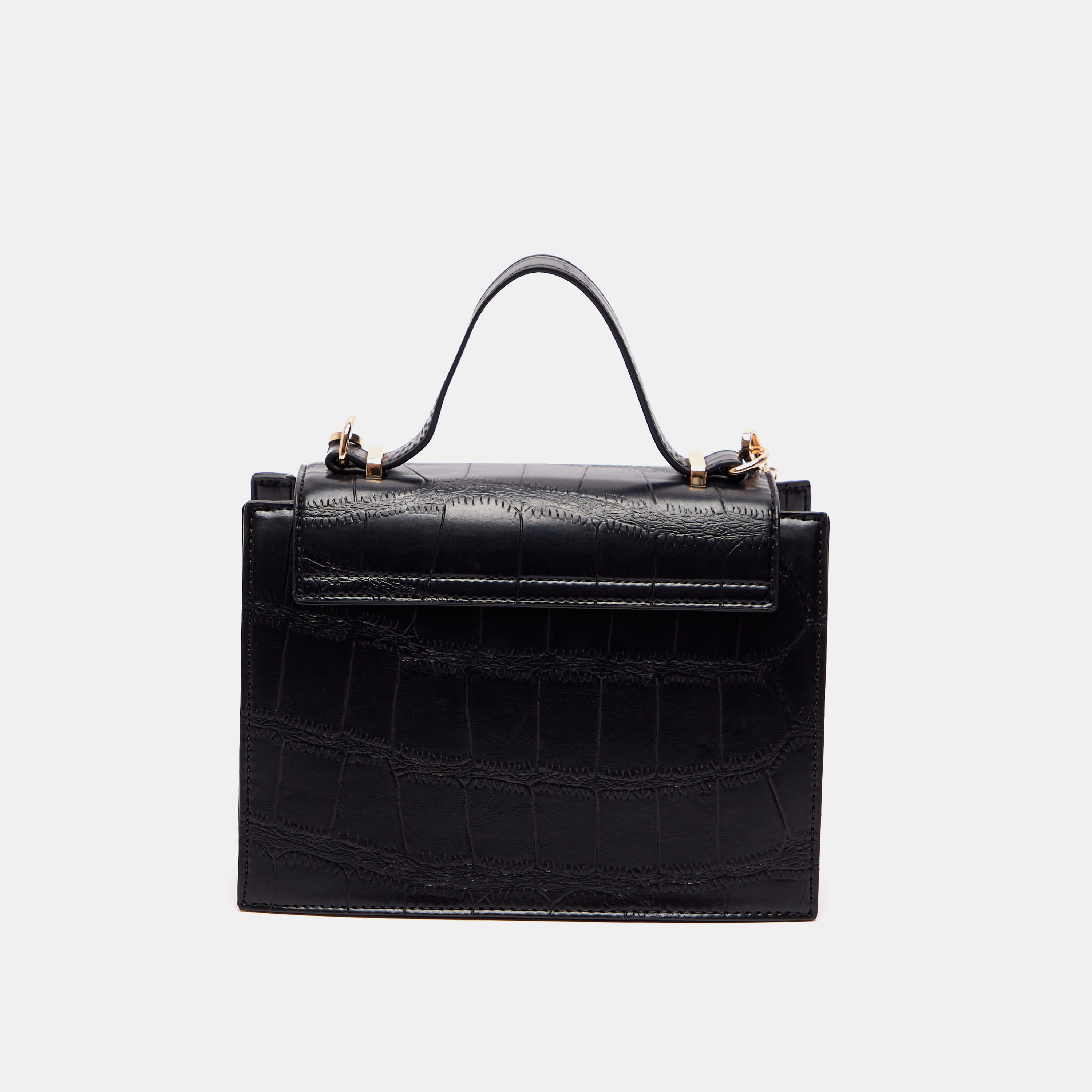 Animal Textured Satchel Bag with Detachable Chain Strap-women-bagsandwallets-handbags-image-4