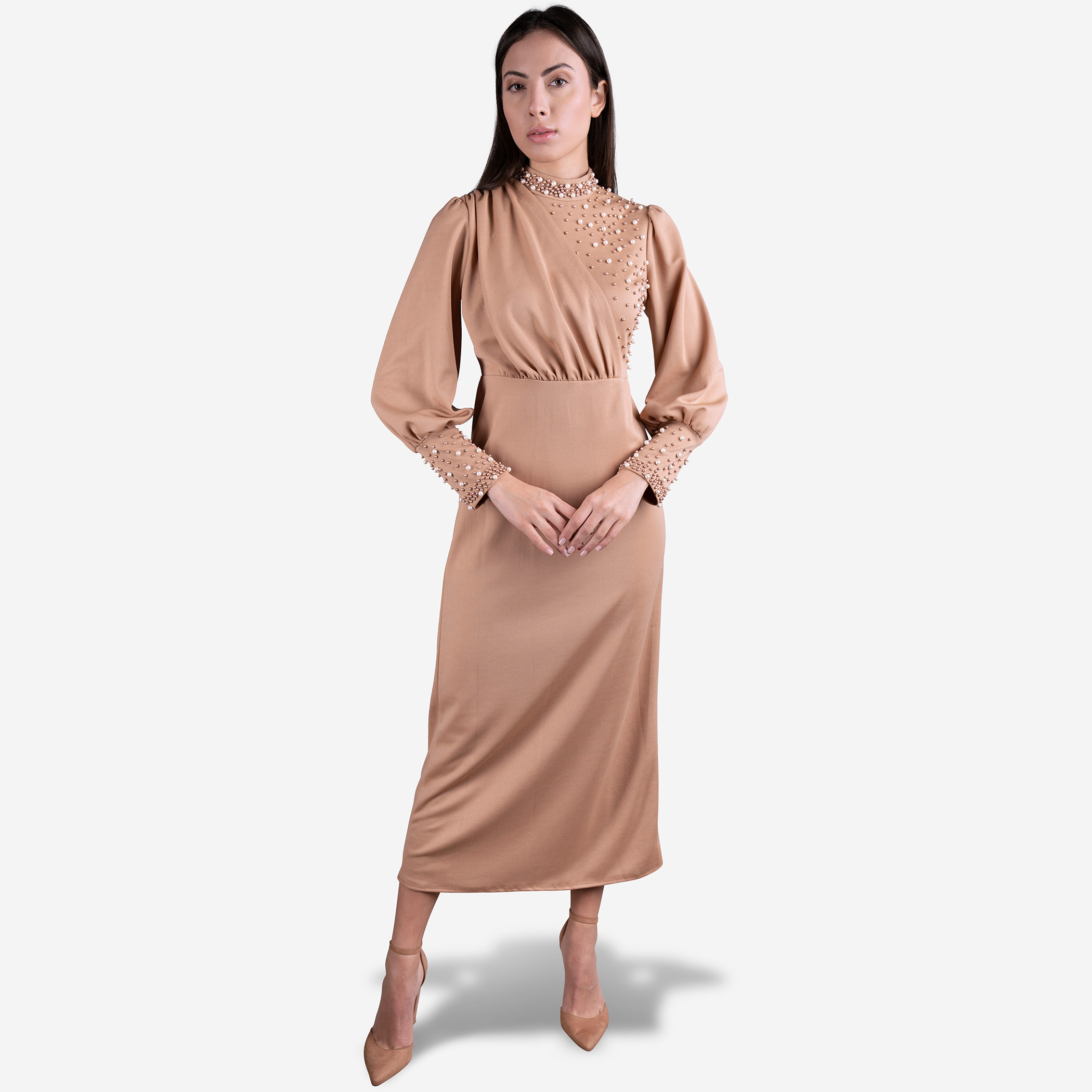بوتيكنا اللون البيج  فستان-women-clothing-dresses-image-1