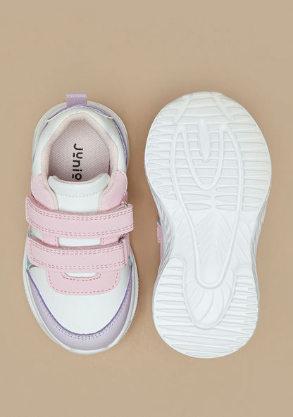 Juniors Iridescent Sneakers with Hook and Loop Closure-Girl%27s Sneakers-image-3