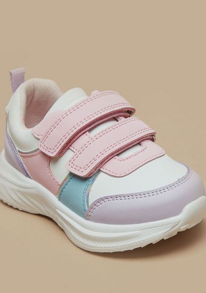 Juniors Iridescent Sneakers with Hook and Loop Closure-Girl%27s Sneakers-image-4