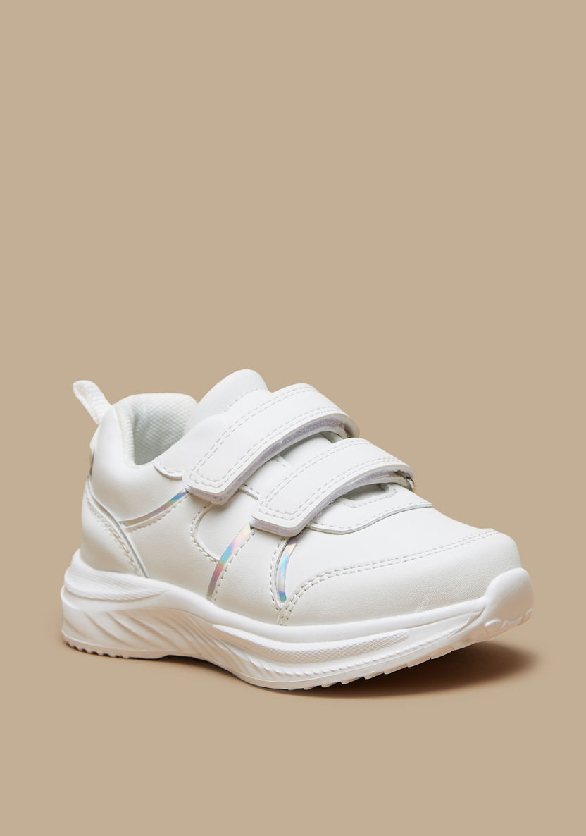 Juniors Iridescent Sneakers with Hook and Loop Closure-Girl%27s Sneakers-image-0