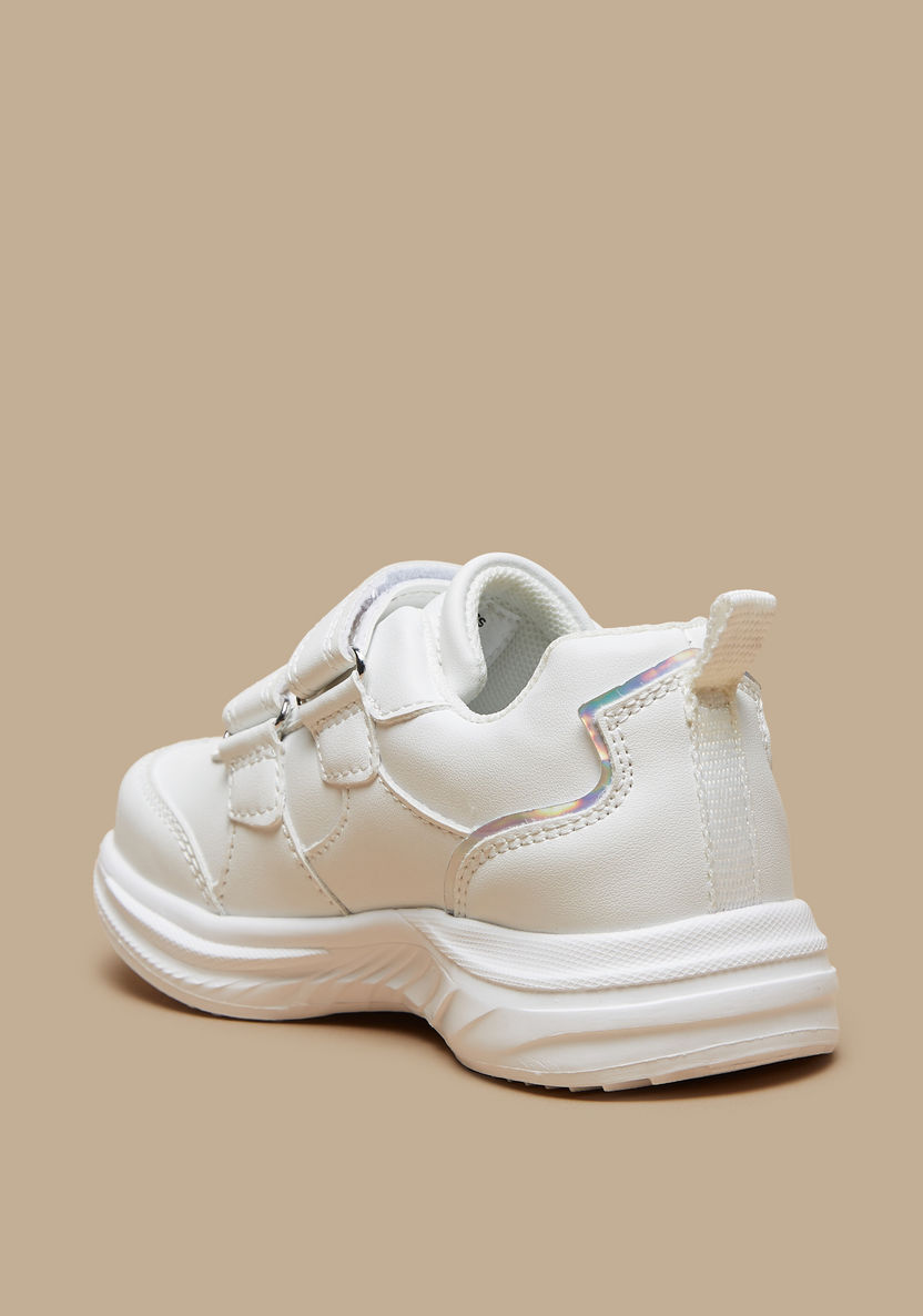 Juniors Iridescent Sneakers with Hook and Loop Closure-Girl%27s Sneakers-image-1