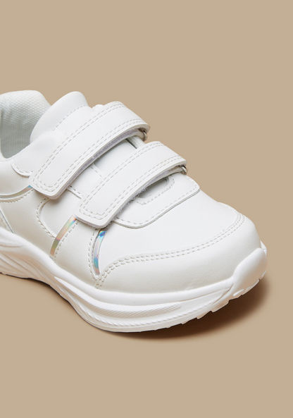 Juniors Iridescent Sneakers with Hook and Loop Closure-Girl%27s Sneakers-image-4