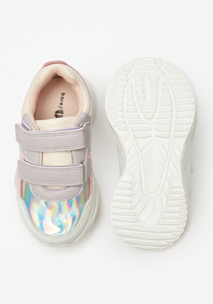 Barefeet Panelled Sneakers with Hook and Loop Closure-Girl%27s Sneakers-image-3
