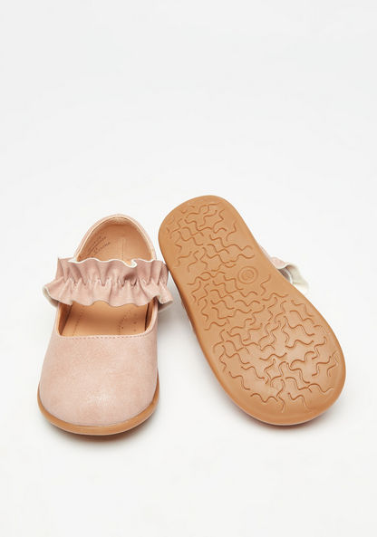 Barefeet Solid Round Toe Ballerina Shoes with Elasticated Strap