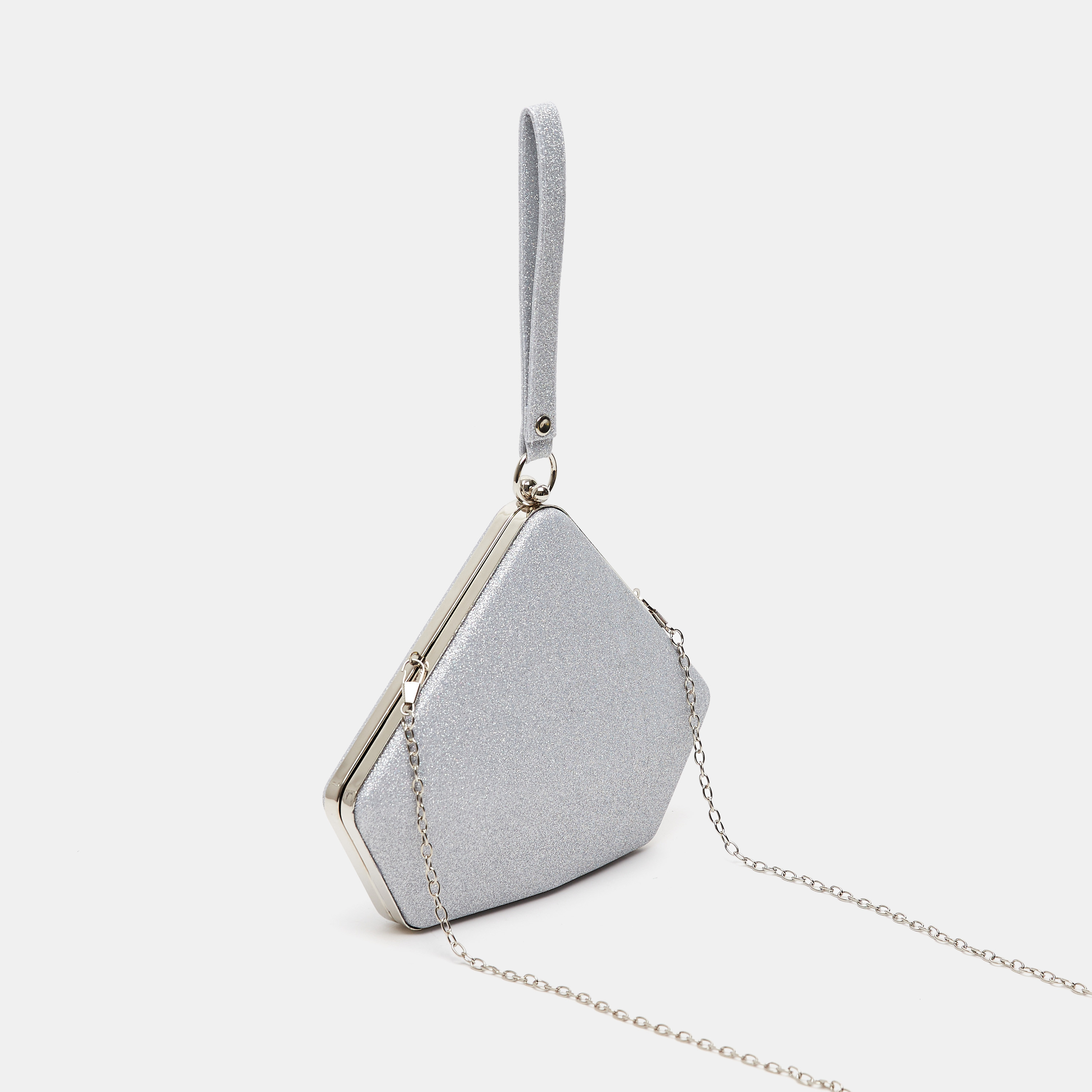 شنطة كلاتش ميتاليك بحزام سلسلة وحلقة معصم-women-bagsandwallets-handbags-image-2