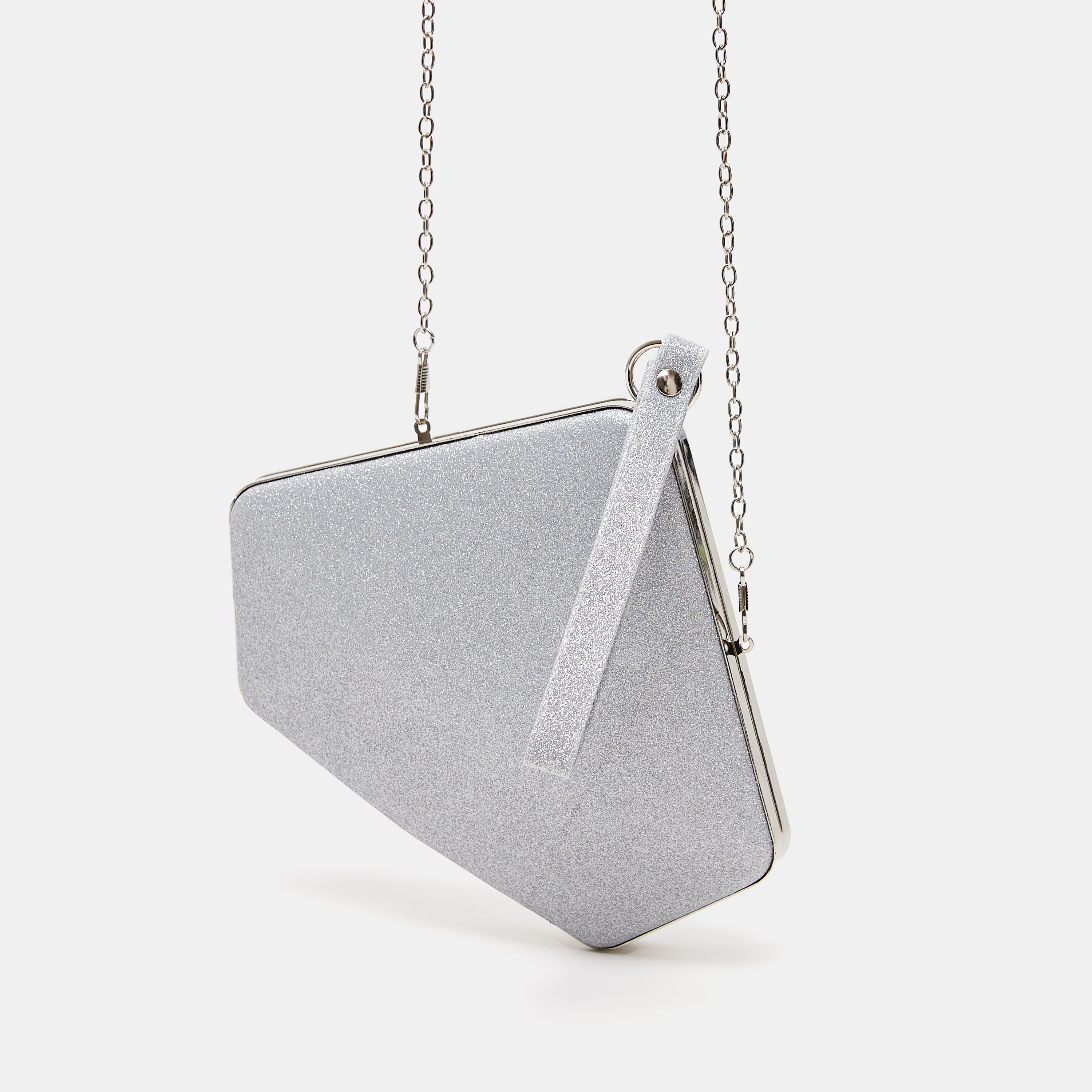 شنطة كلاتش ميتاليك بحزام سلسلة وحلقة معصم-women-bagsandwallets-handbags-image-4