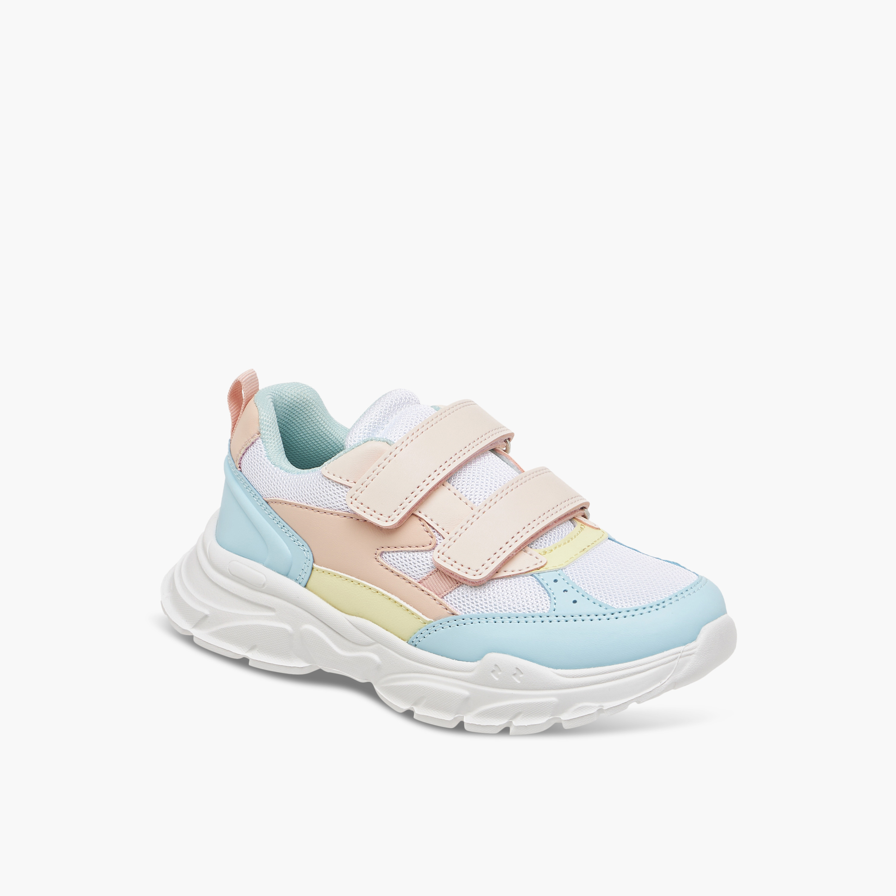 Little Missy Panelled Sneakers with Hook and Loop Closure-girls-shoes-sneakers-image-2