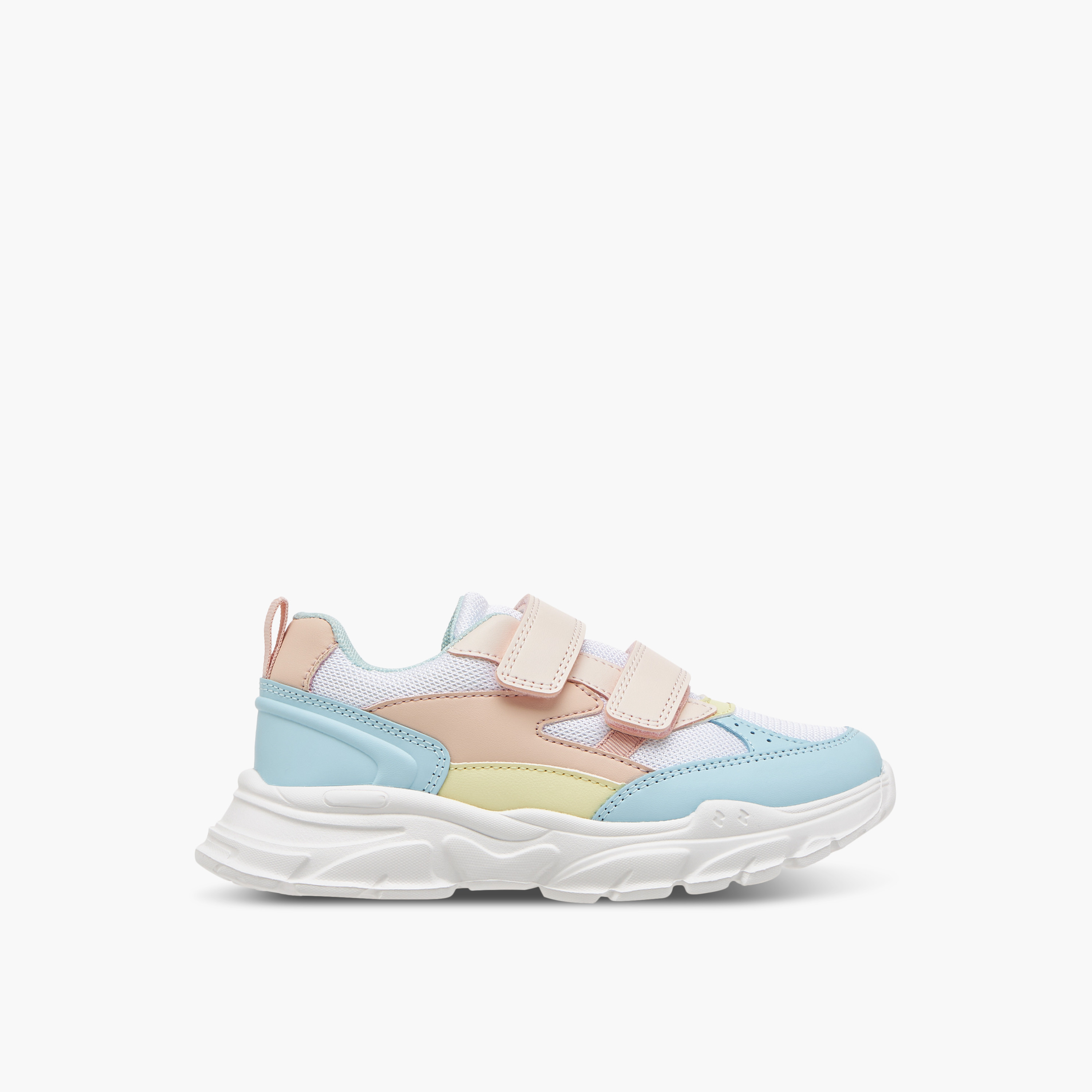 Little Missy Panelled Sneakers with Hook and Loop Closure-girls-shoes-sneakers-image-3