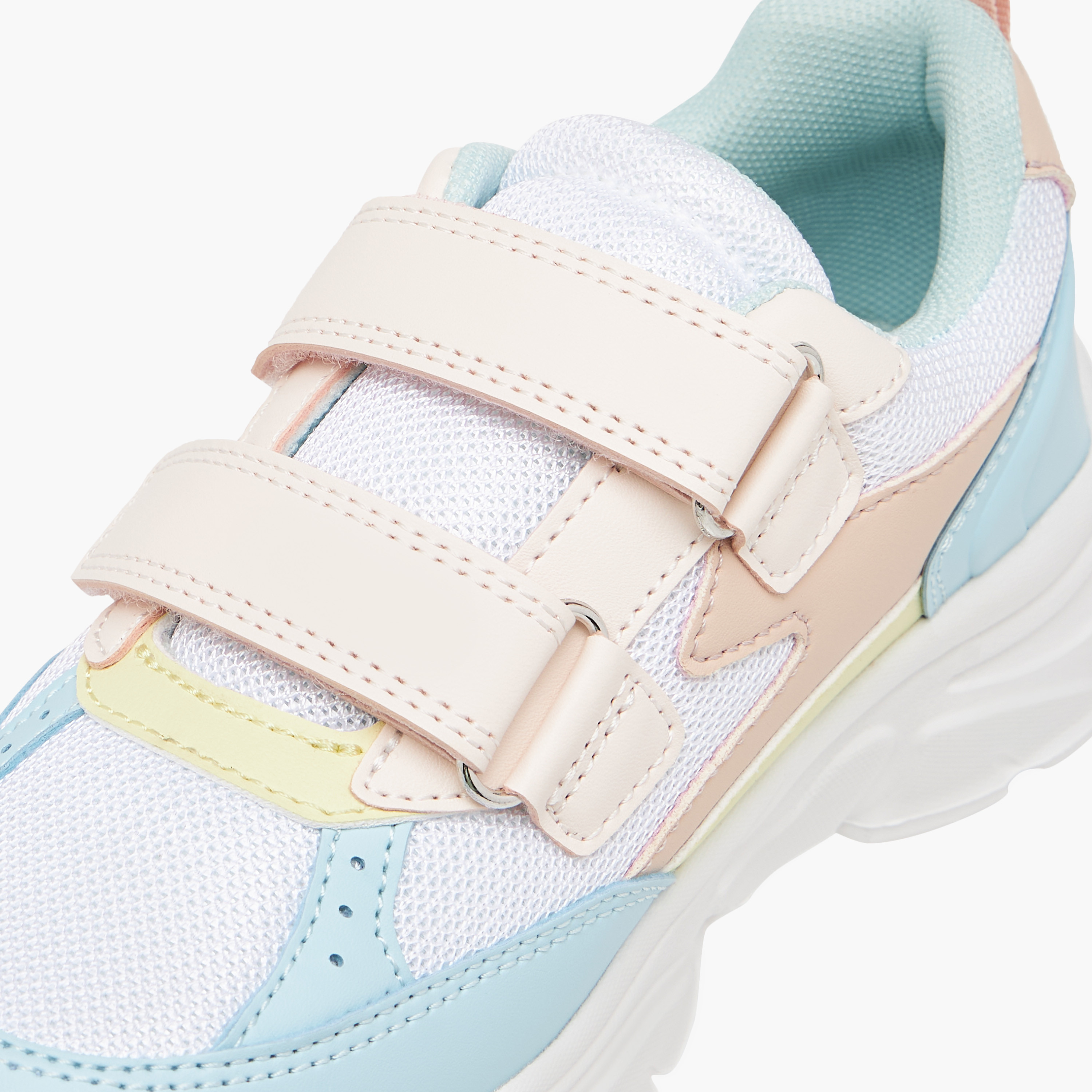 Little Missy Panelled Sneakers with Hook and Loop Closure-girls-shoes-sneakers-image-4