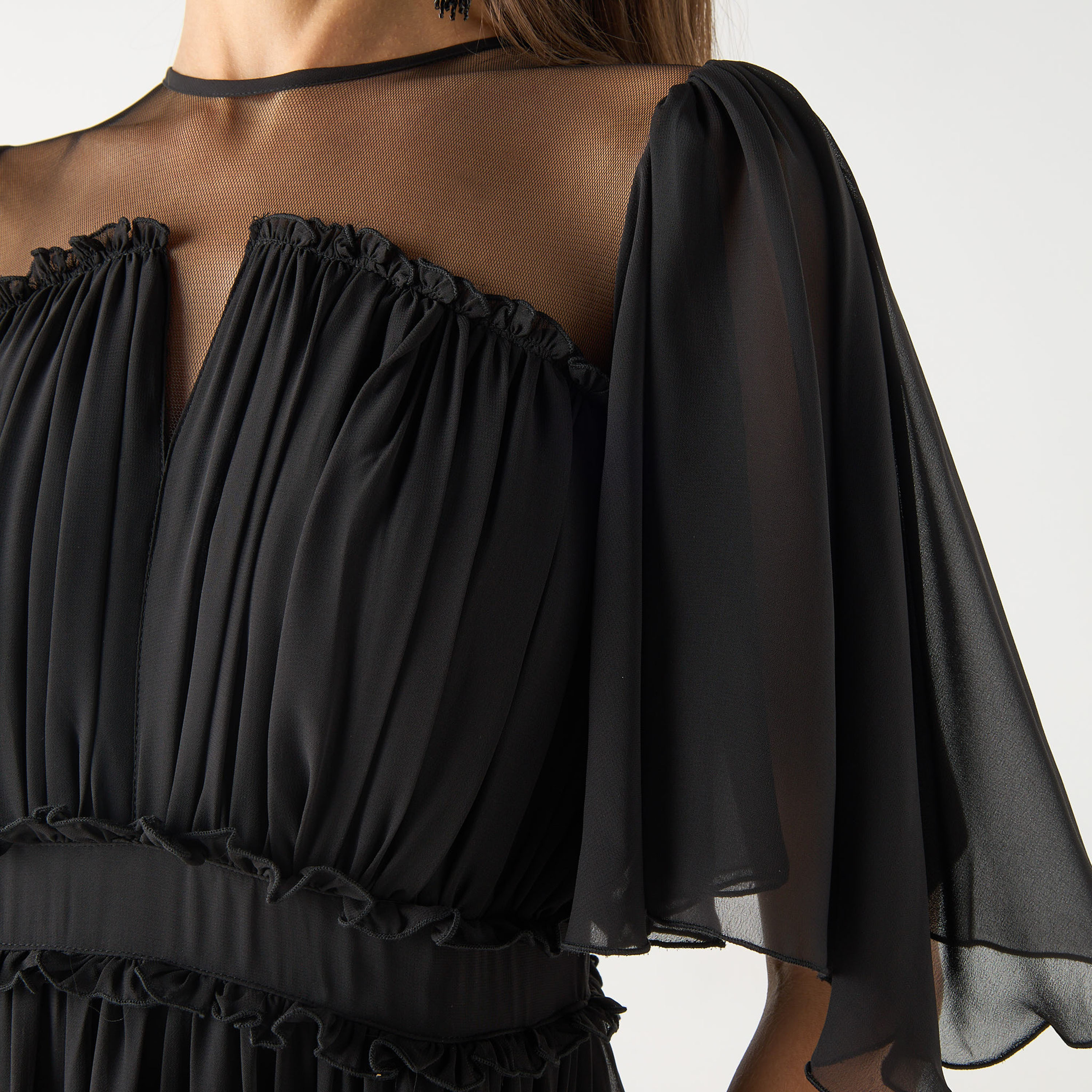 Golden Apple Solid Maxi Dress with Ruched and Ruffle Detail-women-clothing-dresses-image-17