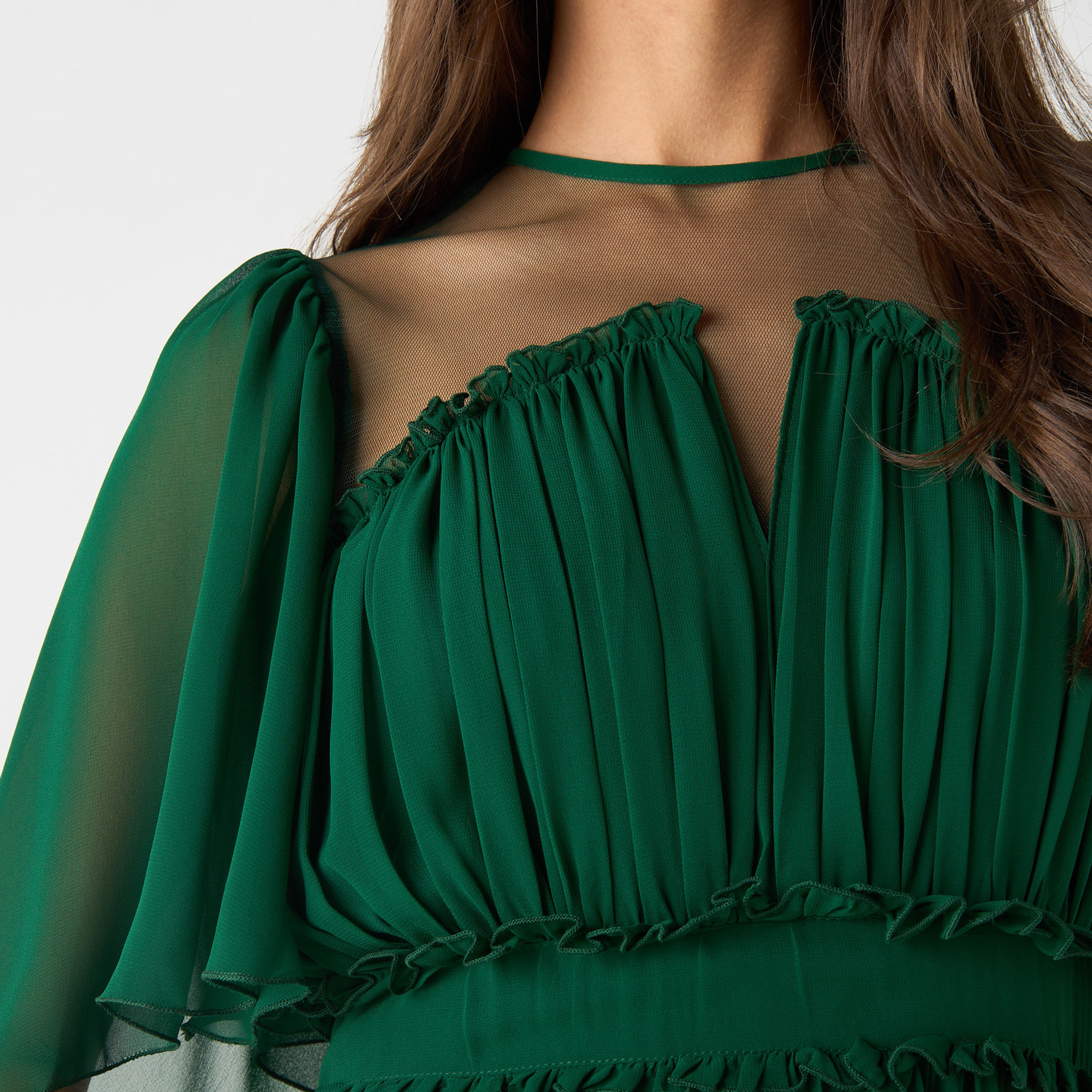 Golden Apple Solid Maxi Dress with Ruched and Ruffle Detail-women-clothing-dresses-image-11