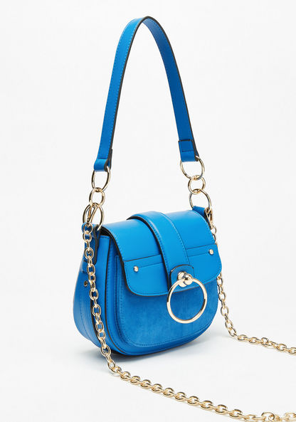 Haadana Solid Shoulder Bag with Ring Accent-Women%27s Handbags-image-1