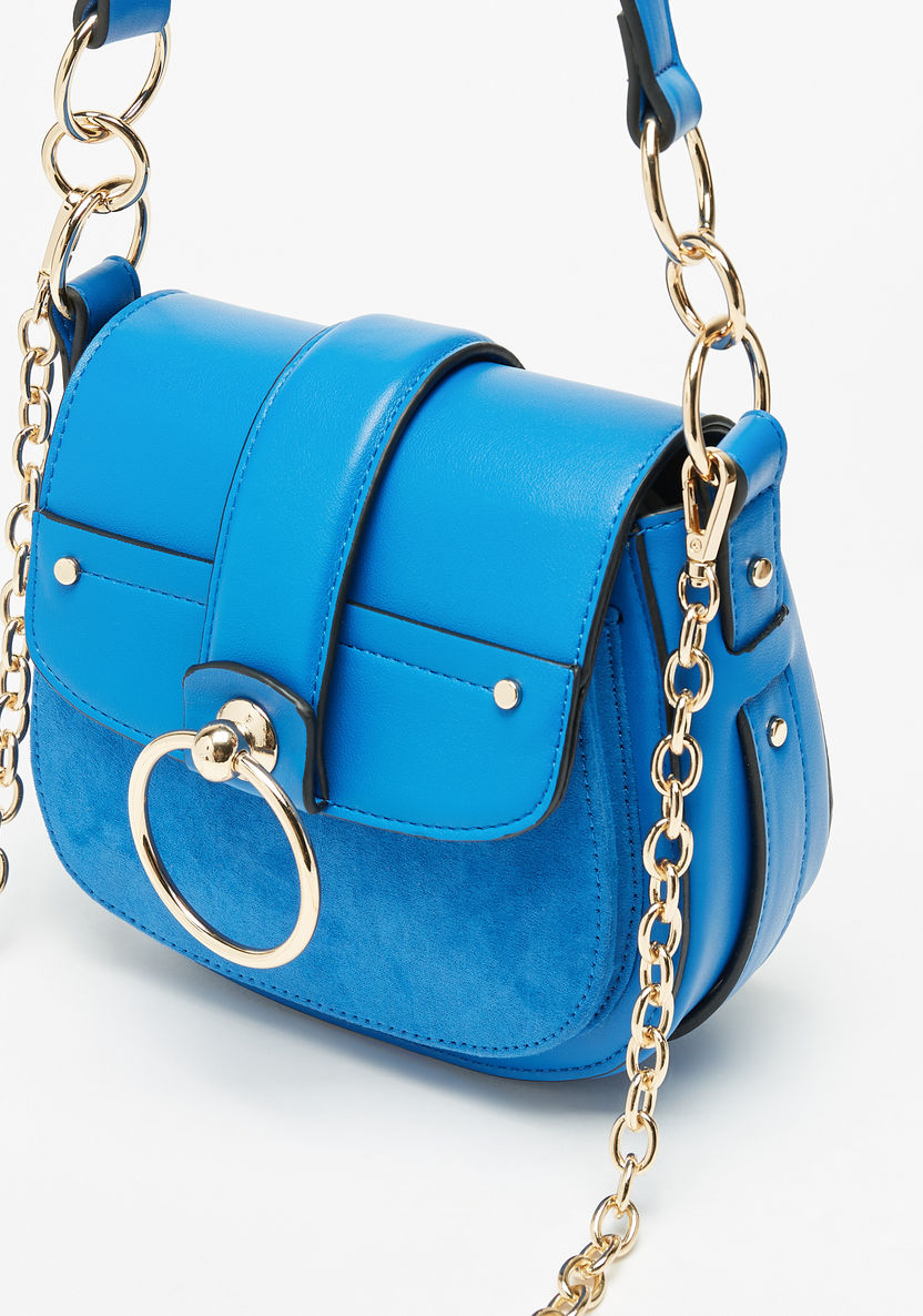 Haadana Solid Shoulder Bag with Ring Accent-Women%27s Handbags-image-2
