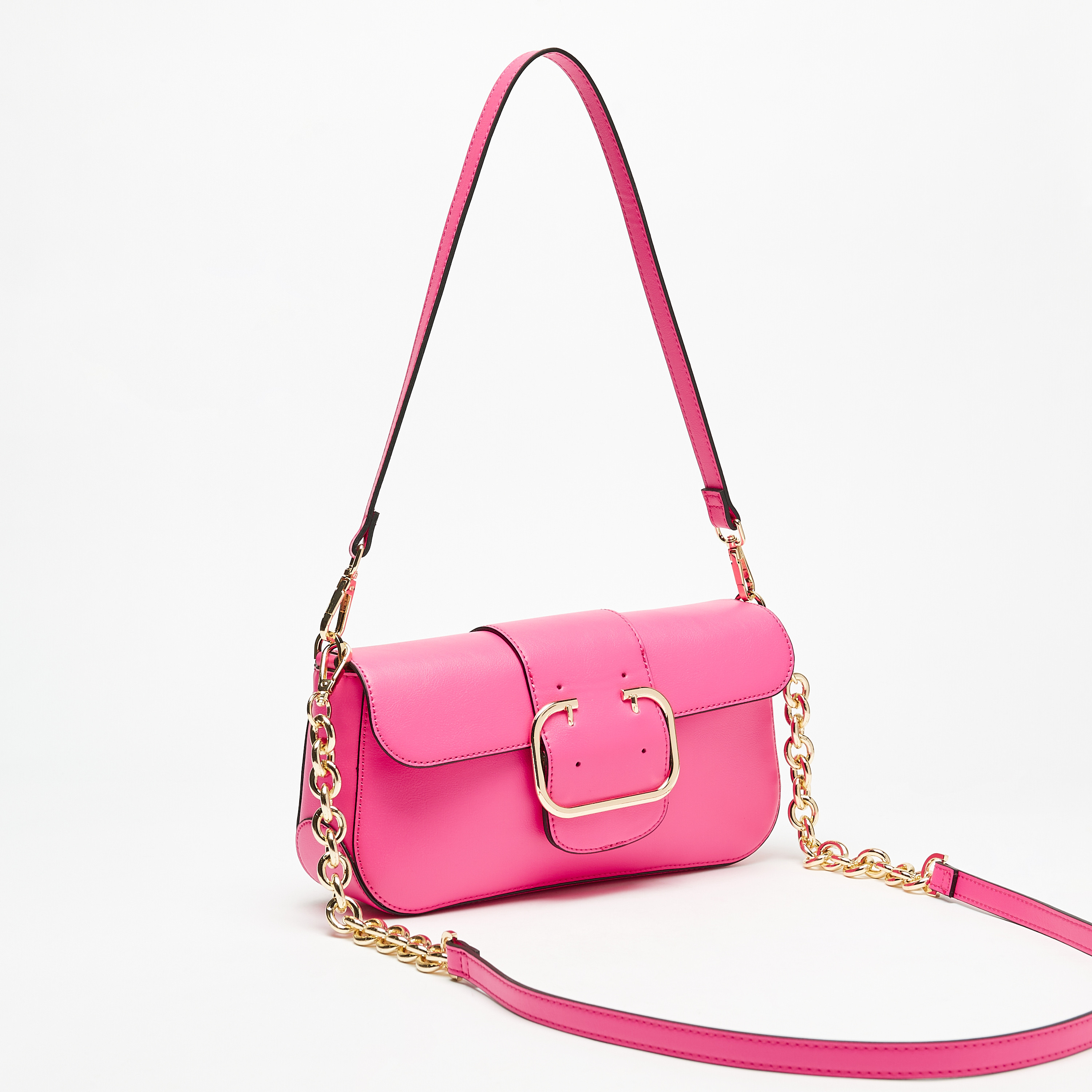 [celitails]DOUBLE RIBBON SHOULDER BAG_[ハンナ延着用] Shop Haadana Solid Shoulder Bag with Buckle Detail Online