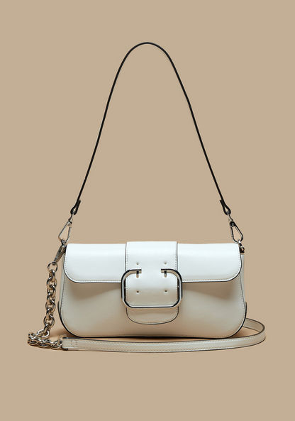 Haadana Solid Shoulder Bag with Buckle Detail-Women%27s Handbags-image-0