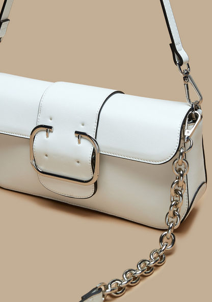 Haadana Solid Shoulder Bag with Buckle Detail-Women%27s Handbags-image-2