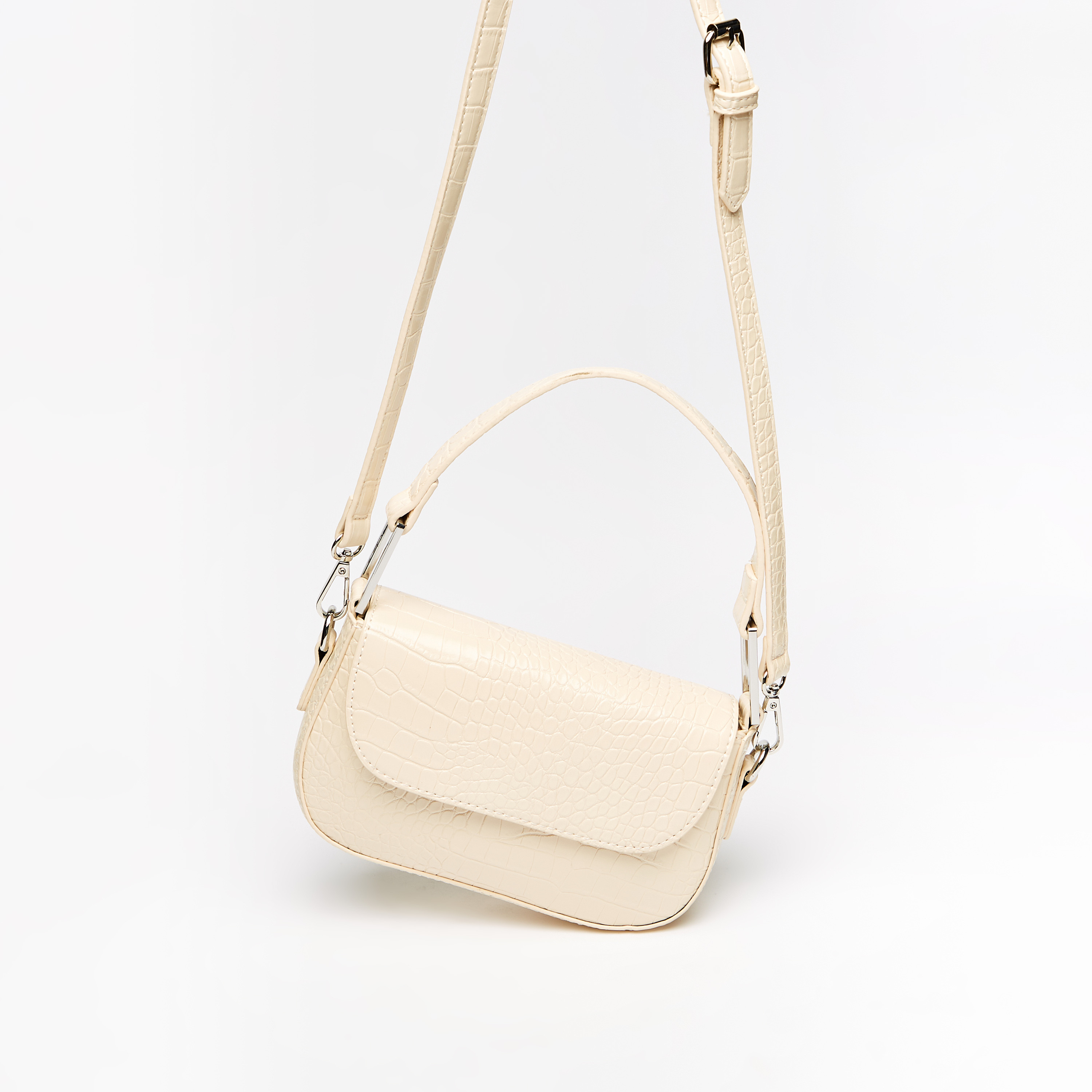 Textured Crossbody Bag with Detachable Strap and Button Closure-women-bagsandwallets-handbags-image-2