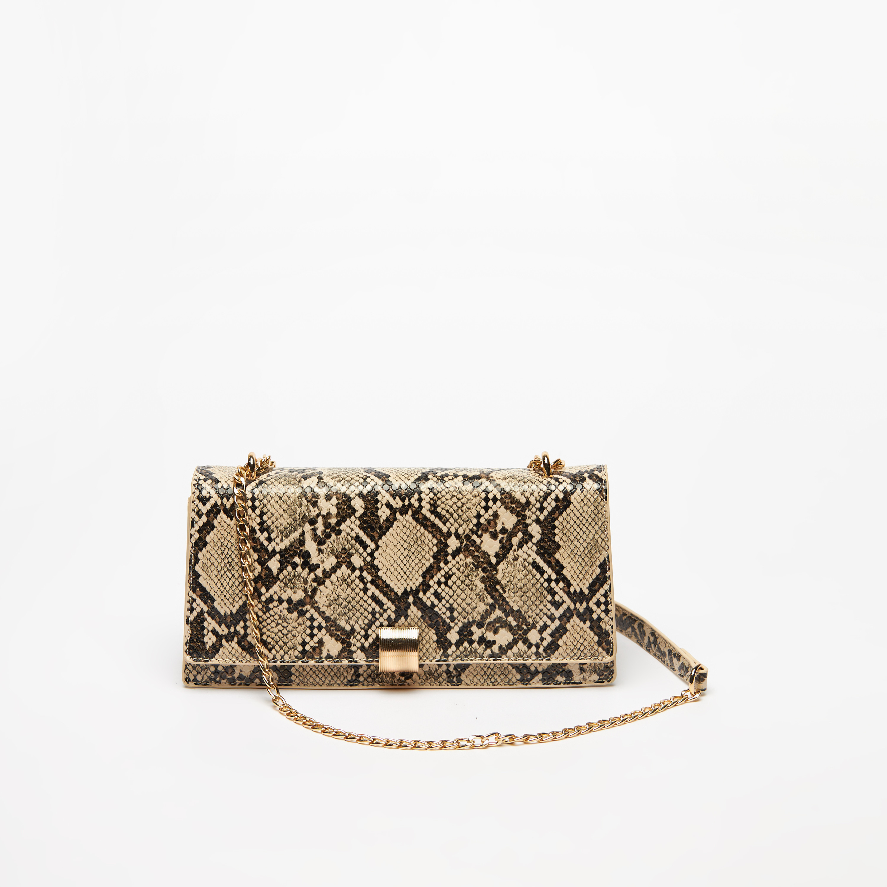 Animal Print Crossbody Bag with Chain Accented Strap and Flap Closure-women-bagsandwallets-handbags-image-1