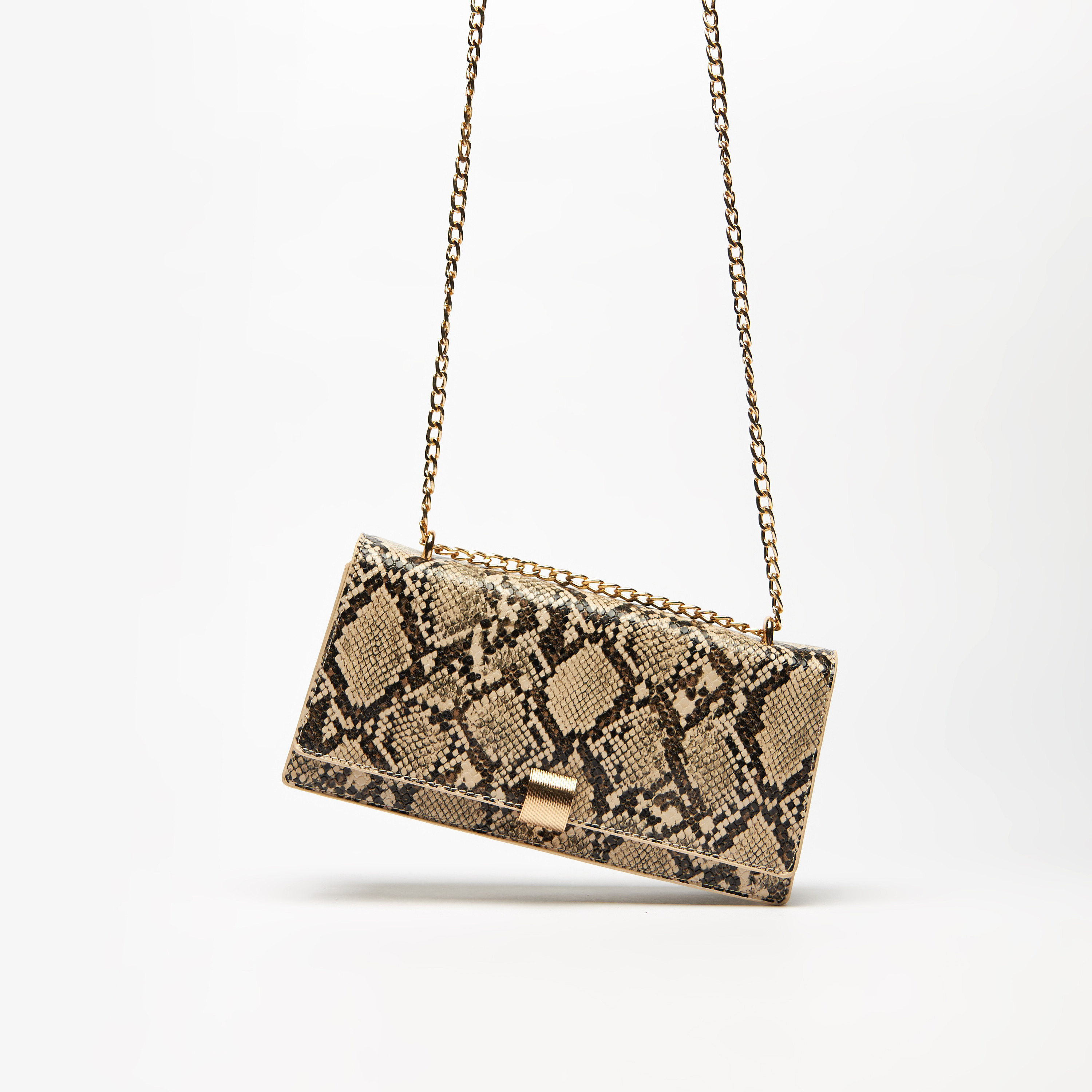 Animal Print Crossbody Bag with Chain Accented Strap and Flap Closure-women-bagsandwallets-handbags-image-2