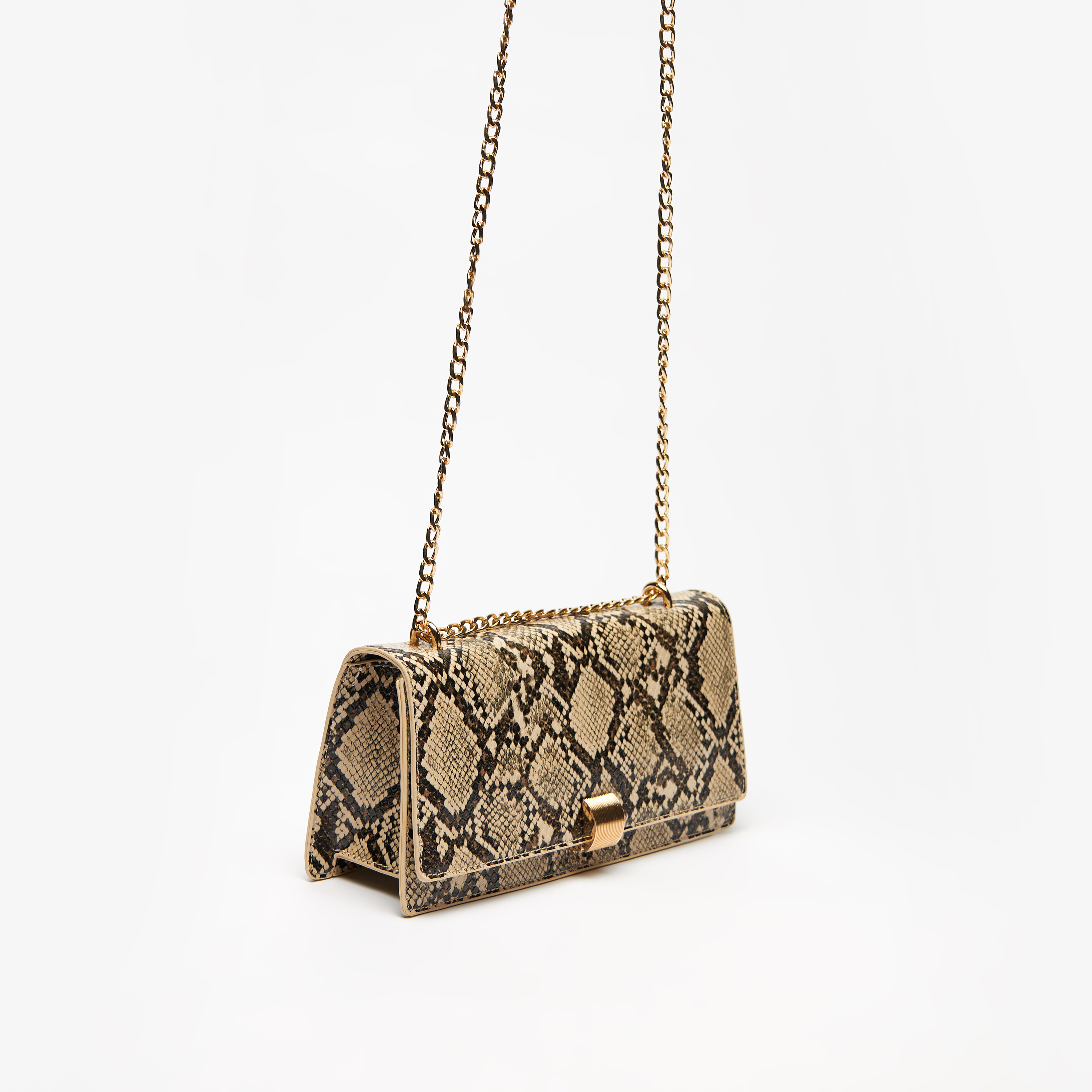 Animal Print Crossbody Bag with Chain Accented Strap and Flap Closure-women-bagsandwallets-handbags-image-3