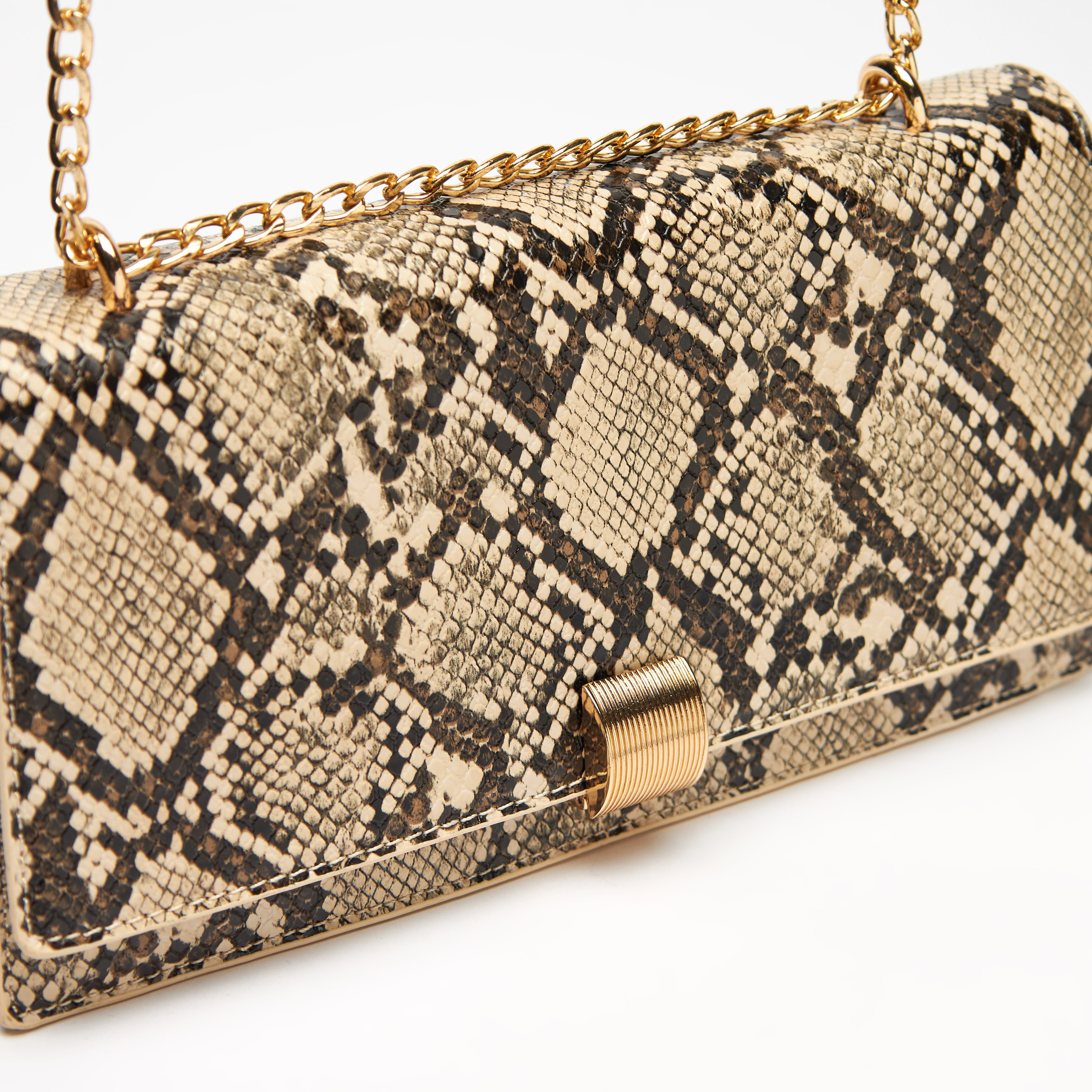 Animal Print Crossbody Bag with Chain Accented Strap and Flap Closure-women-bagsandwallets-handbags-image-4
