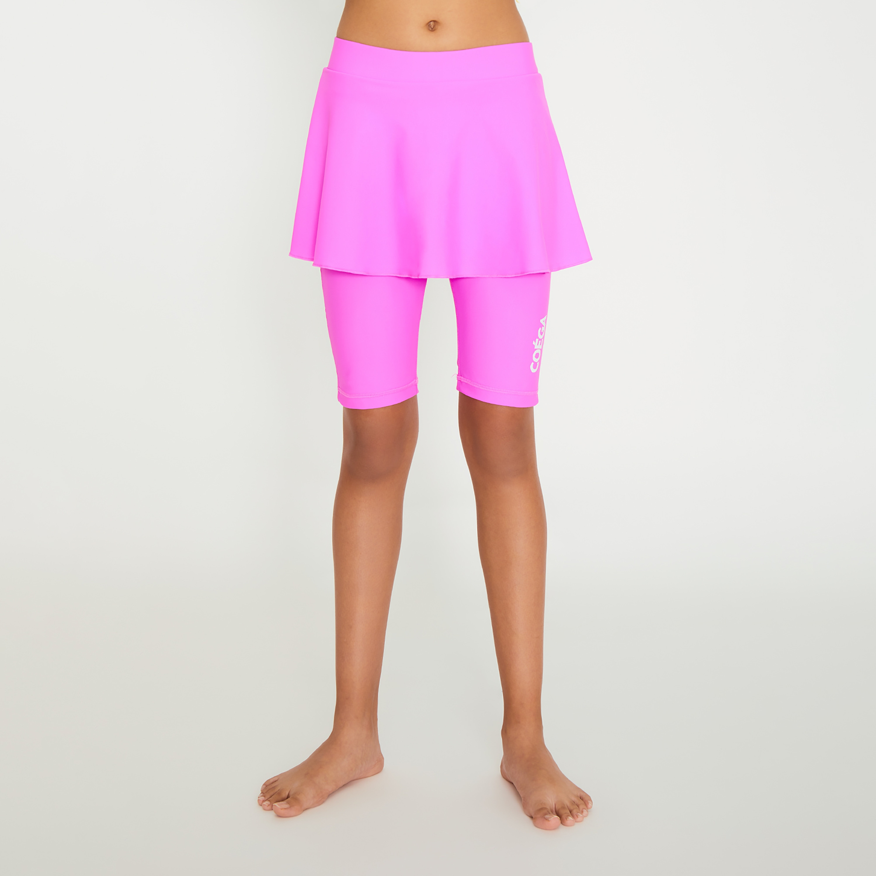 شورتس بناتي من كويغا بتنورة طويلة ذو قطرات مجردة أرجوانية-girls-clothing-swimwear-image-1