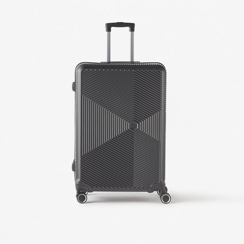 WAVE Textured Hardcase Luggage Trolley Bag with Wheels and Retractable Handle-Luggage-image-1