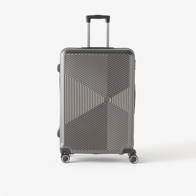 WAVE Textured Hardcase Luggage Trolley Bag with Wheels and Retractable Handle-Luggage-image-1